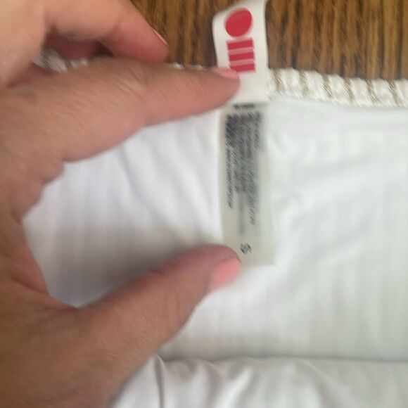 Solid & Striped The Eva Metallic Gold and White Bikini Top (S) and Bottoms (S) - Picture 5 of 9